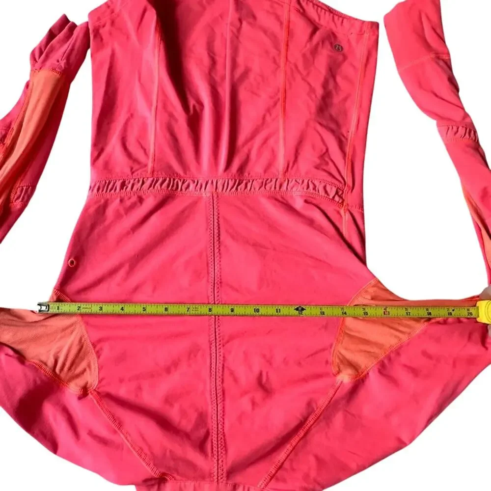 Lululemon Run Reflect Pullover Light Flare Pink Orange Activewear Gym Preppy